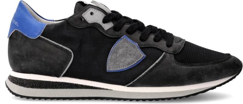 Philippe Model Vintage Style Running Sneakers Zwart Blauw Black Heren