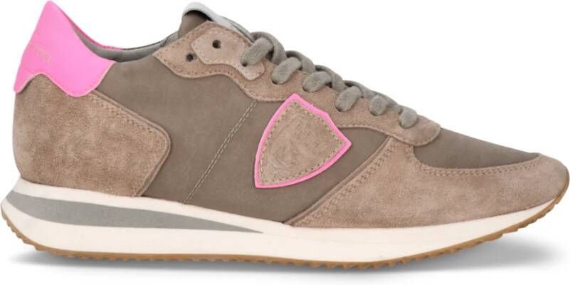 Philippe Model Vintage Trpx Sneakers Beige Fuchsia Beige Dames