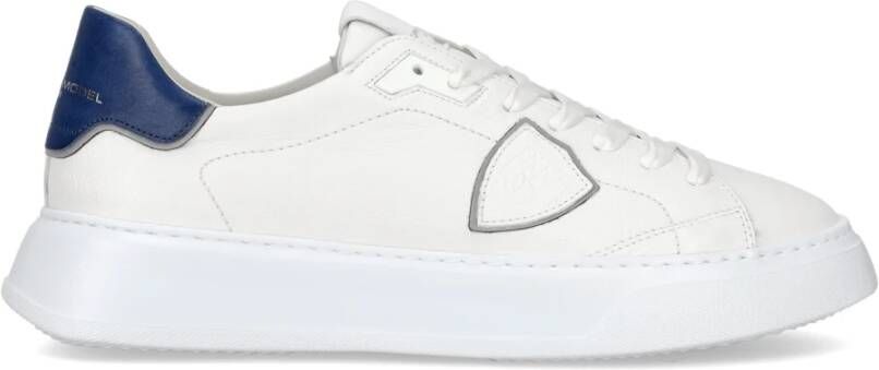 Philippe Model Witte Leren Sneakers Dikke Rubberen Zool White Heren