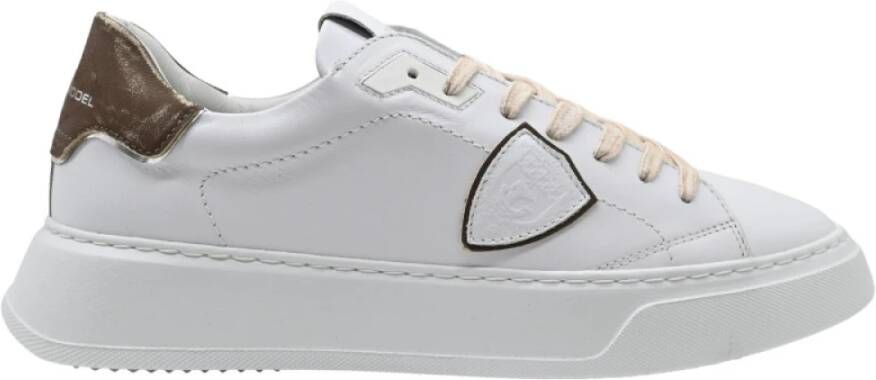 Philippe Model Witte Bruin Leren Sneakers White Heren