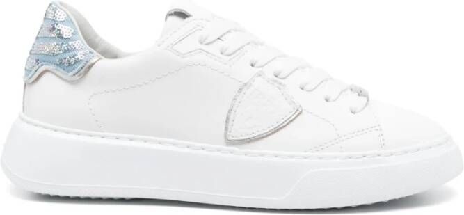 Philippe Model Witte Hemelsblauwe Sneakers Dames Schoenen White Dames