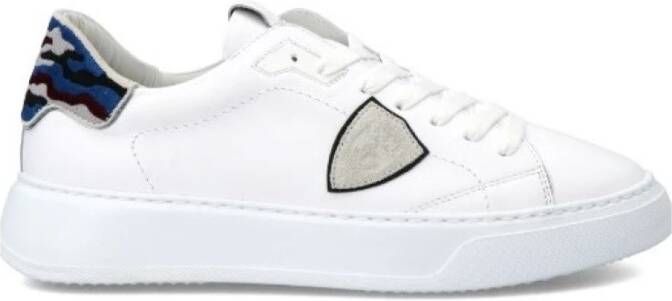 Philippe Model Witte lage sneakers met premium kalfsleer Wit Heren