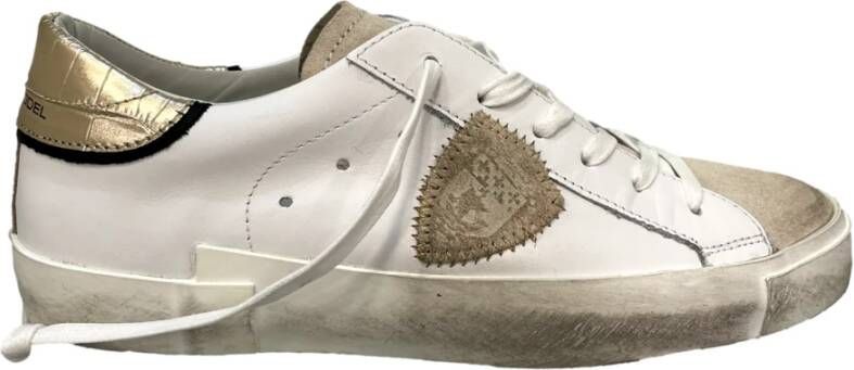 Philippe Model Witte lage sneakers met reliëflogo White Dames