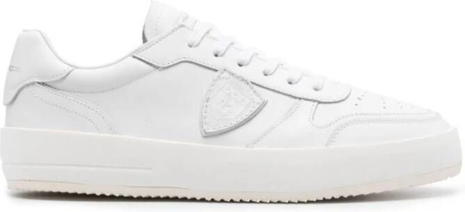 Philippe Model Witte platte schoenen Urban Sneaker Minimalistisch ontwerp White