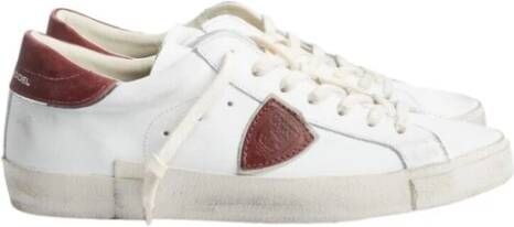 Philippe Model Witte lage top sneakers met asymmetrische band White Heren