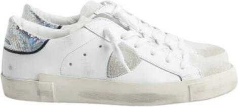 Philippe Model Witte lage top sneakers met verontrustende details White Dames