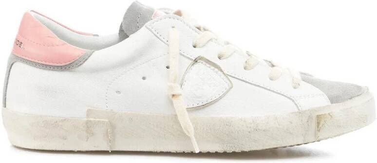 Philippe Model Witte lage top sneakers met verontrustende details White Dames