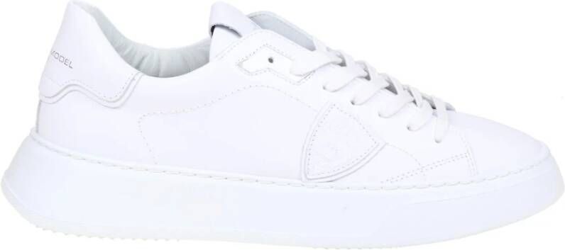 Philippe Model Witte Leren Lage Sneakers White Heren