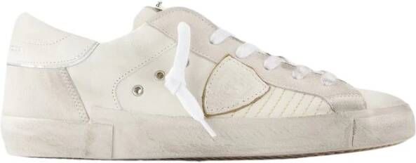 Philippe Model Witte Leren Lage Sneakers White Heren