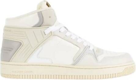 Philippe Model Witte Leren Mid-Top Sneakers White Heren