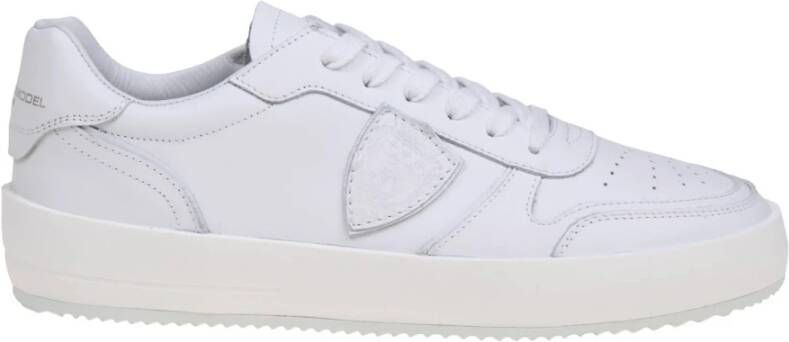 Philippe Model Witte Leren Sneakers Lage Top White Heren