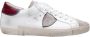 Philippe Model Witte Leren Sneakers met Bourgondische Accenten White Heren - Thumbnail 1