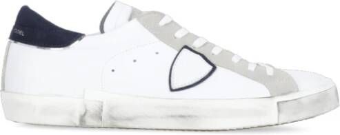 Philippe Model Witte Leren Sneakers met Contrasterende Details White Heren