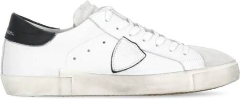 Philippe Model Witte Leren Sneakers met Iconische Details White Heren