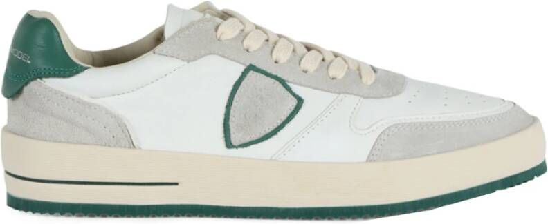 Philippe Model Witte leren sneakers met perforaties White Heren