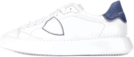 Philippe Model Witte Leren Sneakers Rubberen Zool White Heren