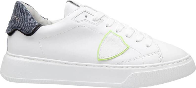 Philippe Model Witte Leren Sneakers Veterschoenen White Heren