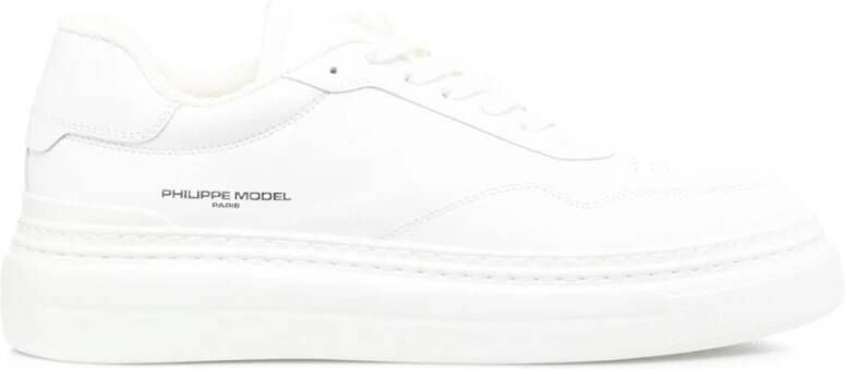 Philippe Model Witte Leren Sneakers voor Heren Wit Heren