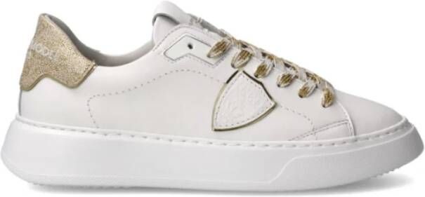 Philippe Model Witte Leren Sneakers voor Moderne Vrouwen White Dames