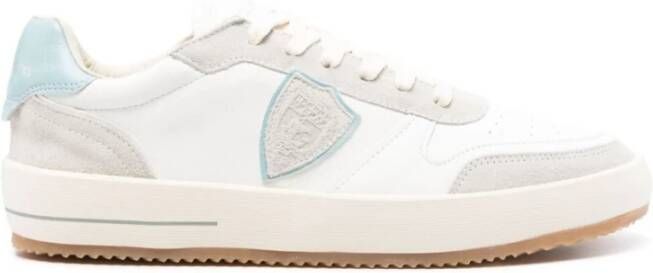 Philippe Model Witte Lichtblauwe Lage Top Sneakers White Heren