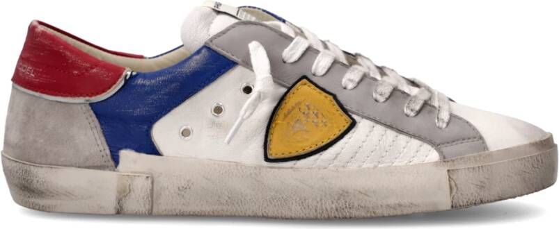 Philippe Model Witte Lichtblauwe Tennissneakers Multicolor Heren