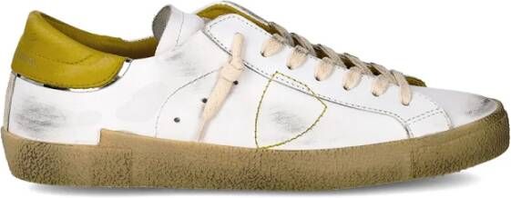 Philippe Model Witte Platte Sneakers Parijse Stijl White Heren