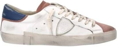 Philippe Model Witte Roze Lage Top Sneakers White Heren