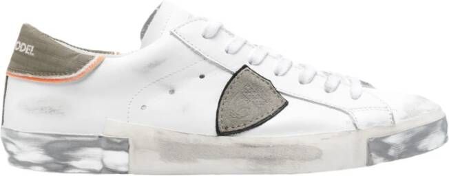 Philippe Model Witte Sneakers met Krokodillenprint White Heren