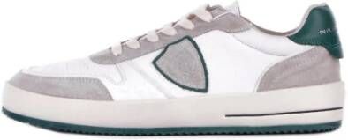 Philippe Model Witte Sneakers met Suède Details White Heren