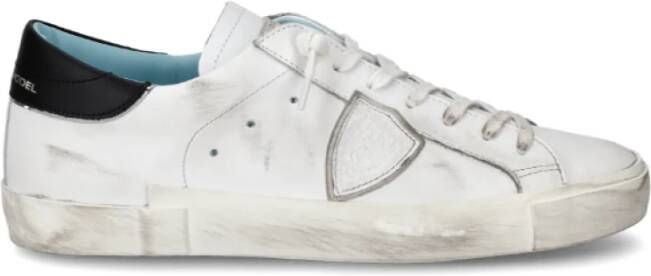 Philippe Model Witte lage top sneakers met verontrustende details White