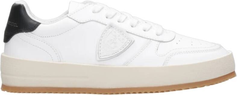 Philippe Model Wit+Zwarte Sneaker met Stads Chic Smaak White Dames