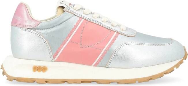 Philippe Model Zilver en Roze Vintage Hardloopschoenen Gray Dames