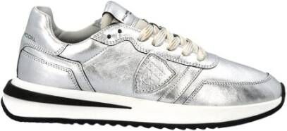 Philippe Model Zilveren Lage Sneakers met 3D Inzet Gray Dames