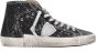 Philippe Model Zwarte Hoge Sneakers Leer Suède Glitter Black Dames - Thumbnail 6