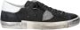 Philippe Model Zwarte lage sneakers met metalen details Black Heren - Thumbnail 1