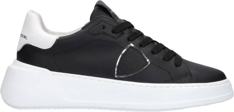 PHILIPPE MODEL Lage Sneakers Dames New Temple Maat: 40 Materiaal: Leer Kleur: Zwart