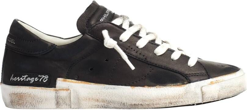 Philippe Model Zwarte leren Paris sneakers Black Dames