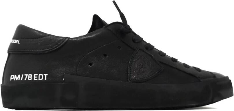 Philippe Model Zwarte Prsx Lage Sneakers Black Heren