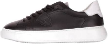 Philippe Model Zwarte Sneakers met Zij- en Achterlogo Black Heren