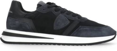 Philippe Model Zwarte Suède Leren Sneakers voor Mannen Black Heren