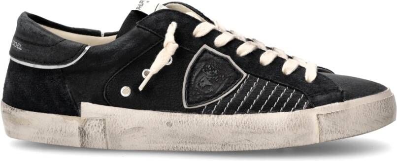 Philippe Model Zwarte Tennissneakers met Riviera-stijl Black Heren