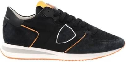 Philippe Model Effen Patroon Leren Sneakers voor Heren Black Heren