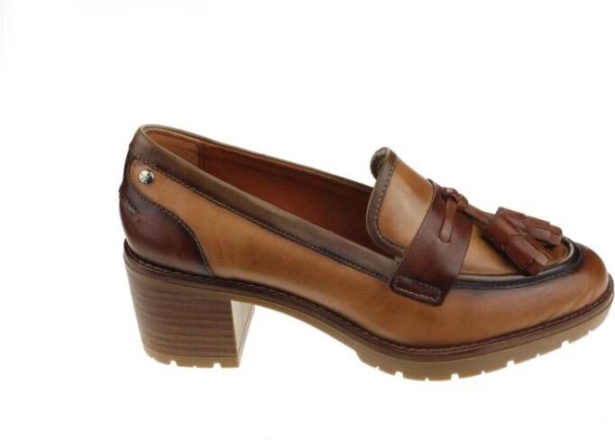 Pikolinos Authentieke dames loafers met hak Brown Dames