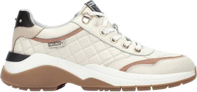 Pikolinos Beige Casual Leren Sneakers oor Dames Beige Dames