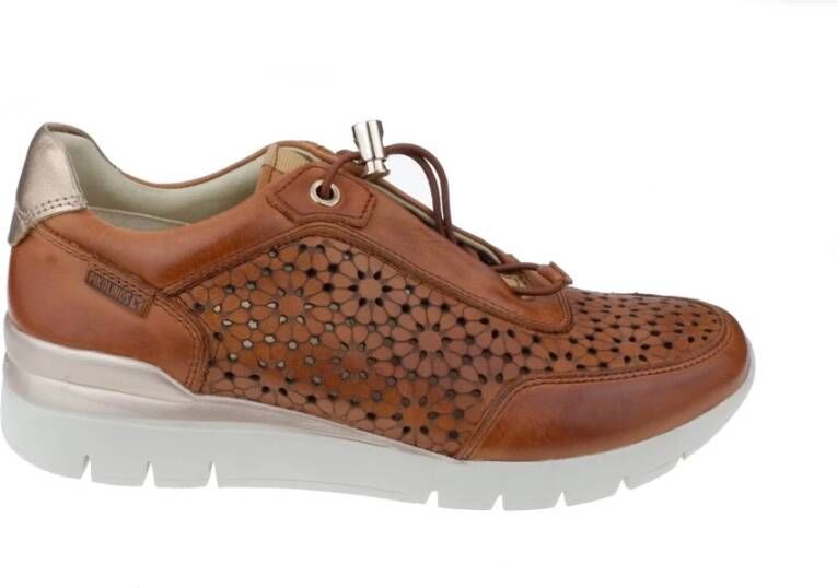 Pikolinos Geperforeerde Bruine Sneaker Brown Dames