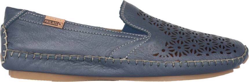 Pikolinos Geperforeerde zomerloafer blauw Blue Dames