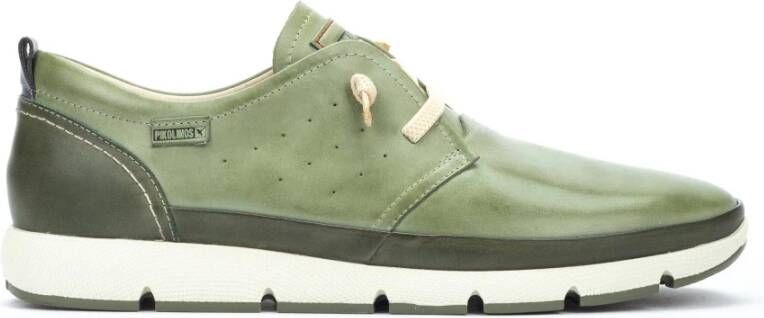 Pikolinos Groene leren heren veterschoenen Green Heren