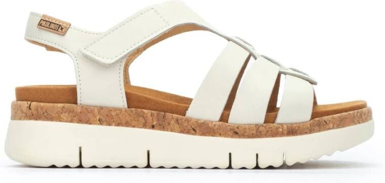 Pikolinos Off White Damesandaal Lichtgewicht Leer Beige Dames