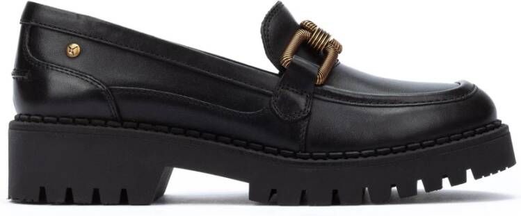 Pikolinos Studded Platform Loafers Black Dames