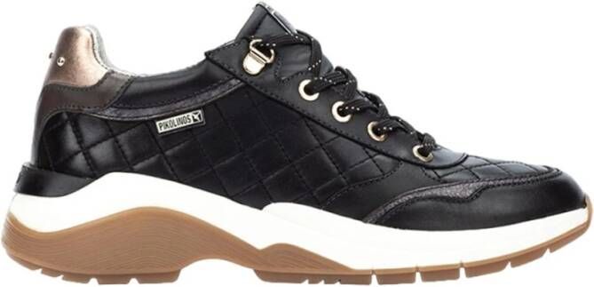 Pikolinos Zwarte Casual Leren Sneakers oor Dames Black Dames